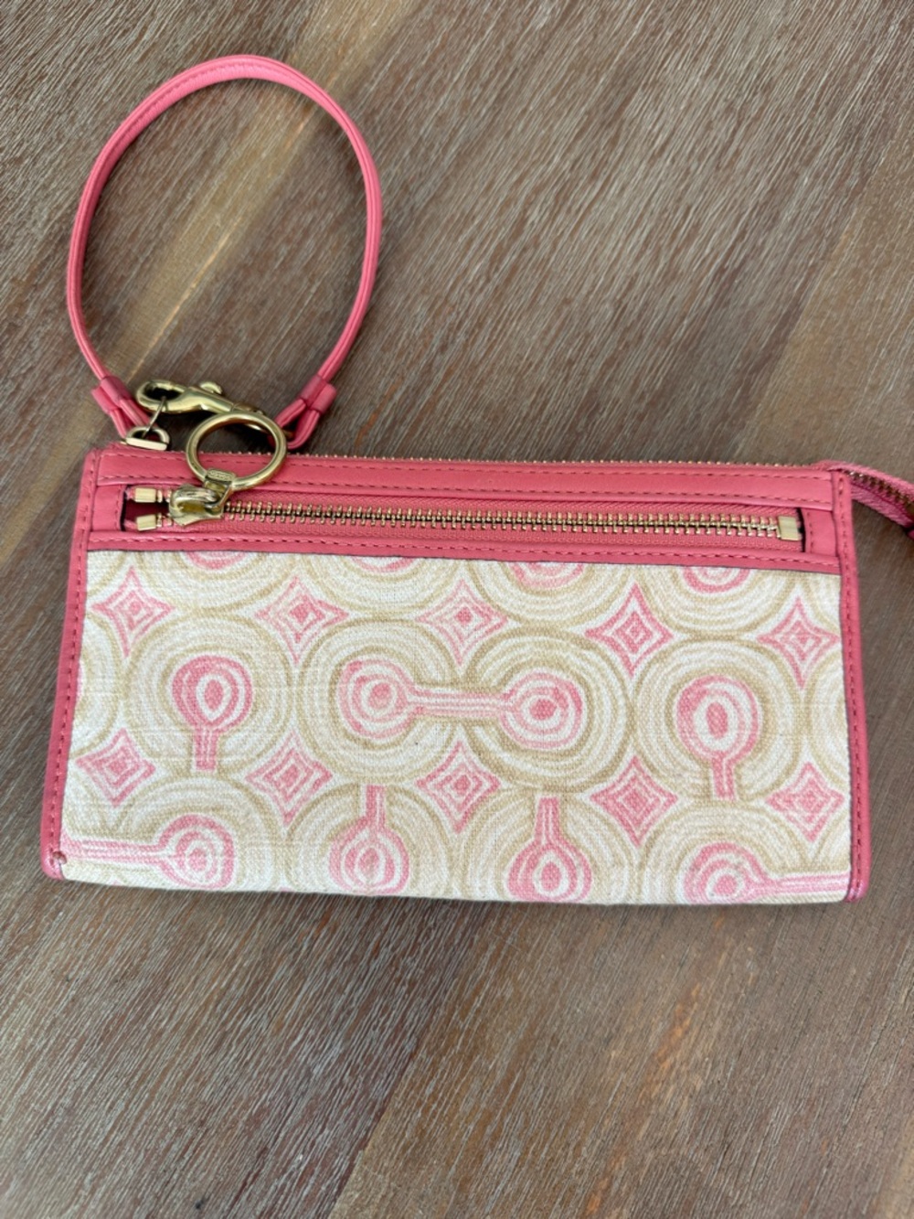 Coach Audrey Op Art Swirl Wristlet Wallet | Vintage Y2K | Gold Hardware